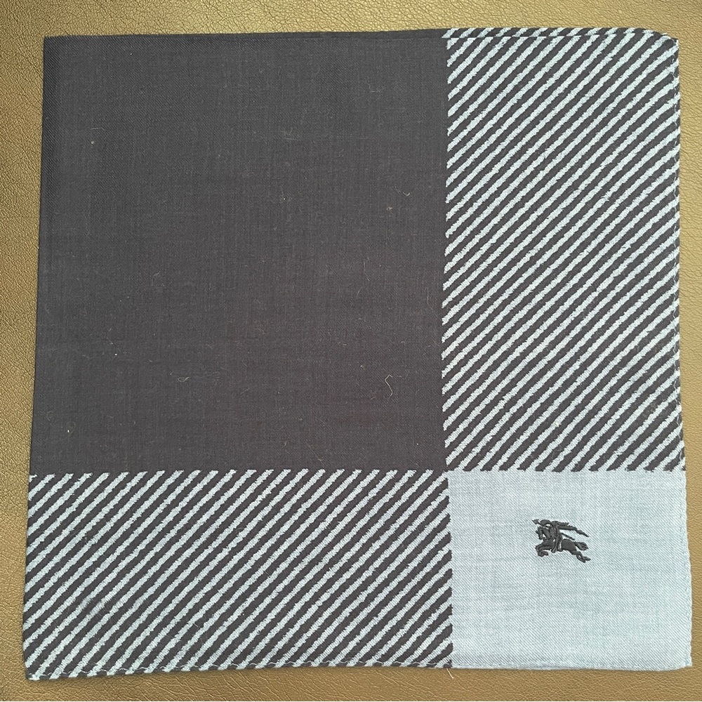Burberry Black and White Scarf 20x20 inches